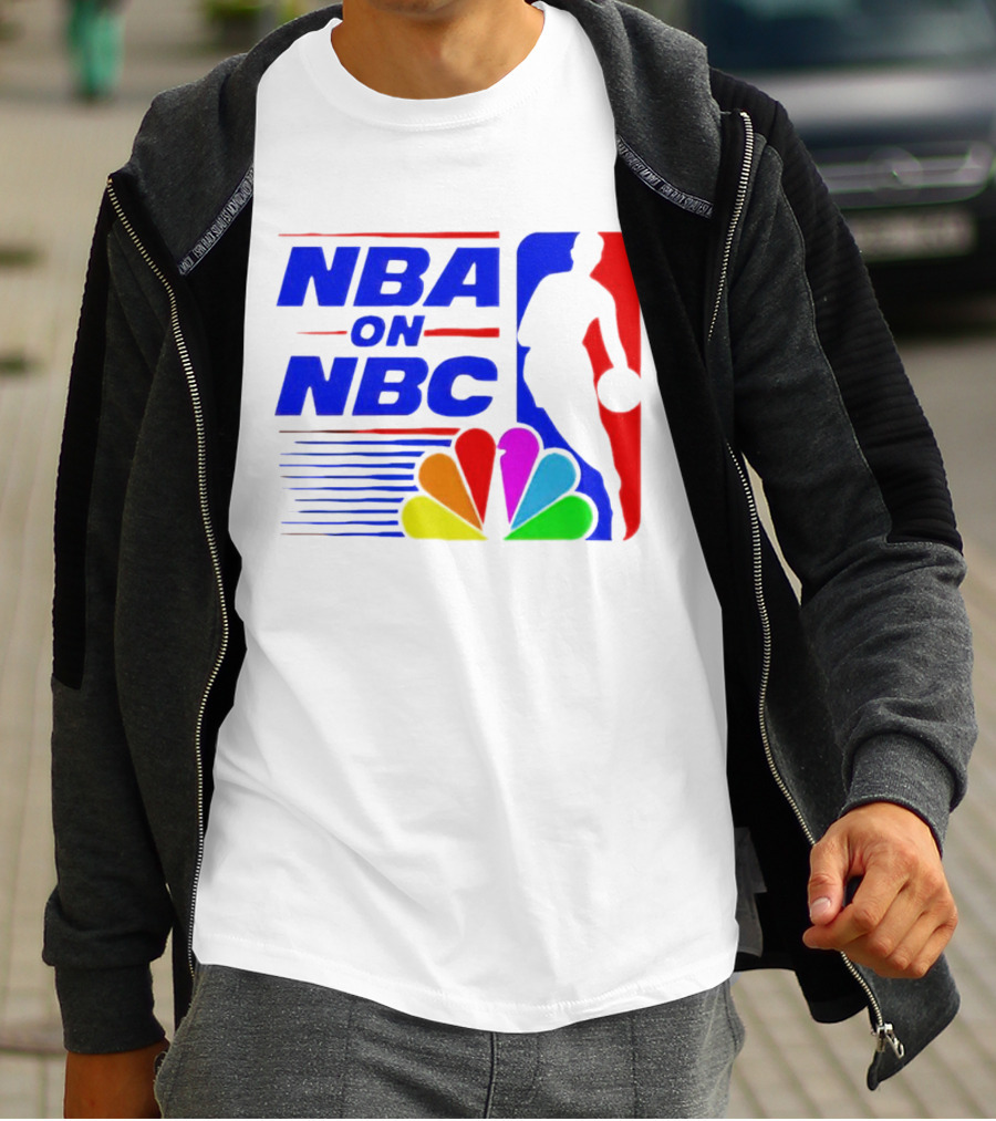 NBA On NBC Basketball Silhouette With Peacock T-Shirt