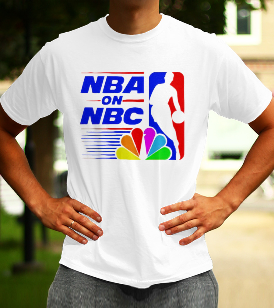 NBA On NBC Basketball Silhouette With Peacock T-Shirt