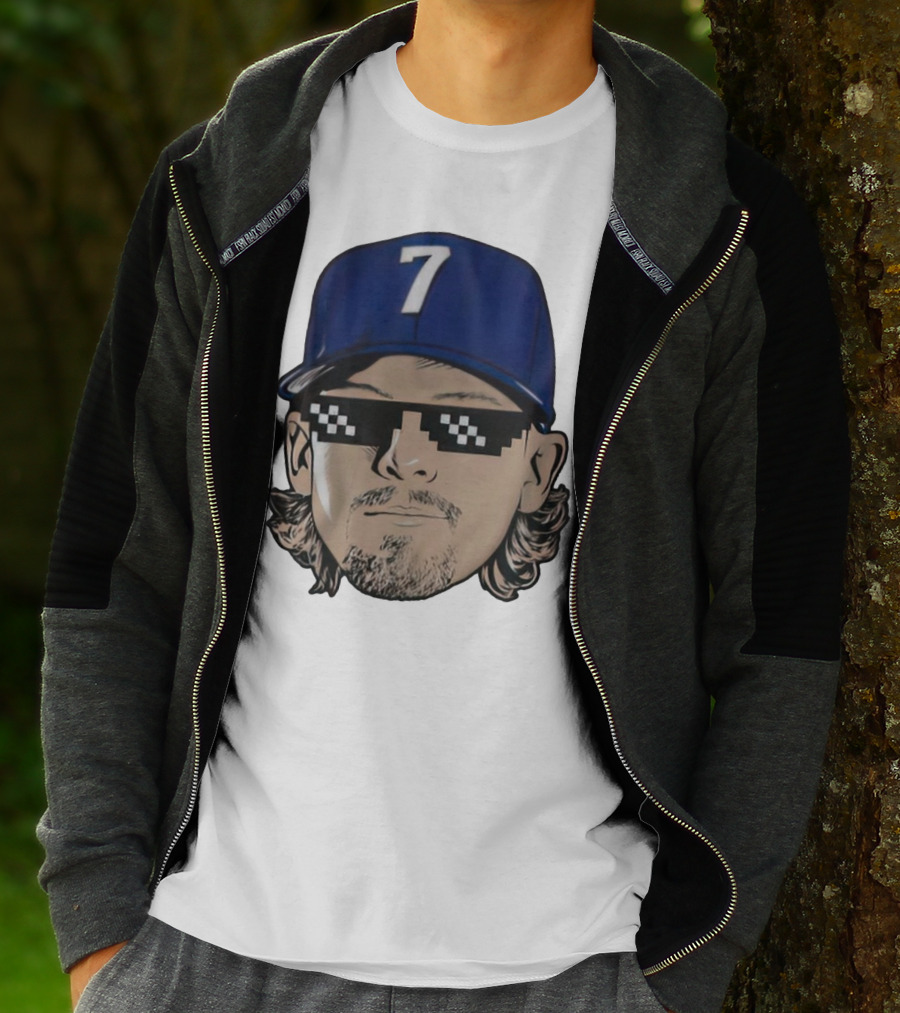 Bobby Witt Jr. Deal With It Kansas City Royals Pixelated Glasses Cap Number 7 T-Shirt