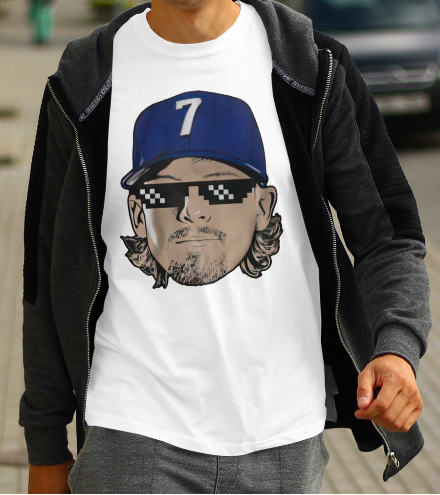 Bobby Witt Jr. Deal With It Kansas City Royals Pixelated Glasses Cap Number 7 T-Shirt