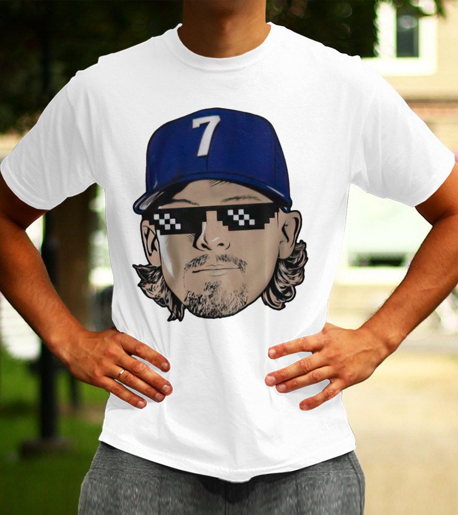 Bobby Witt Jr. Deal With It Kansas City Royals Pixelated Glasses Cap Number 7 T-Shirt