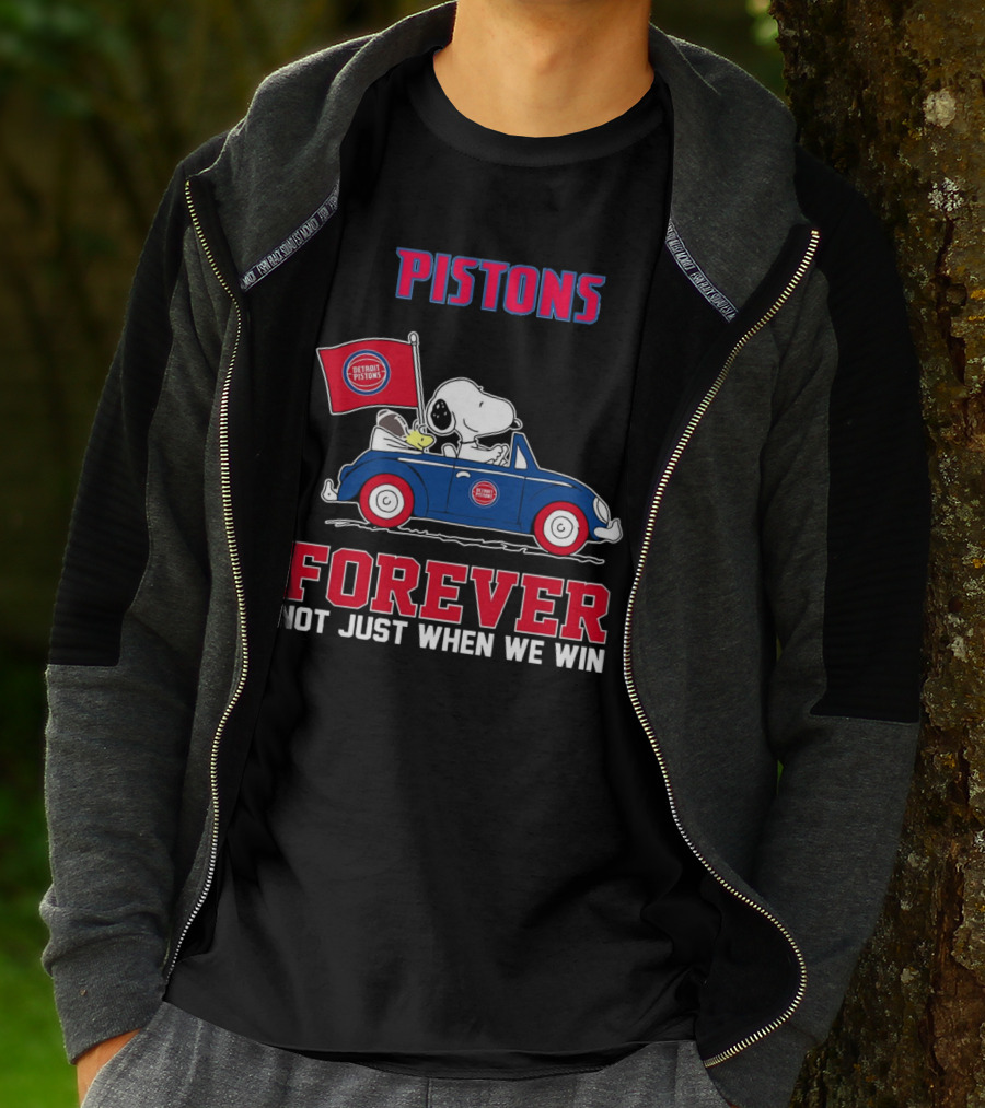 Pistons Snoopy Detroit Pistons Forever Not Just When We Win T-Shirt