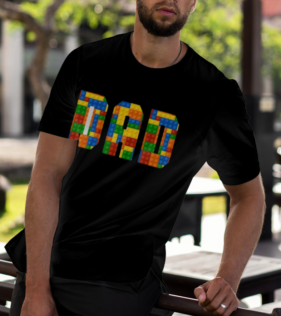 Lego Brick Style Dad Builders T-Shirt