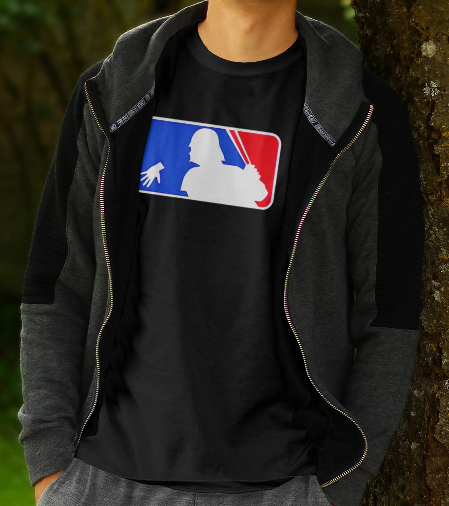 Darth Vader MLB Parody Silhouette With Baseball Bat And Hand T-Shirt