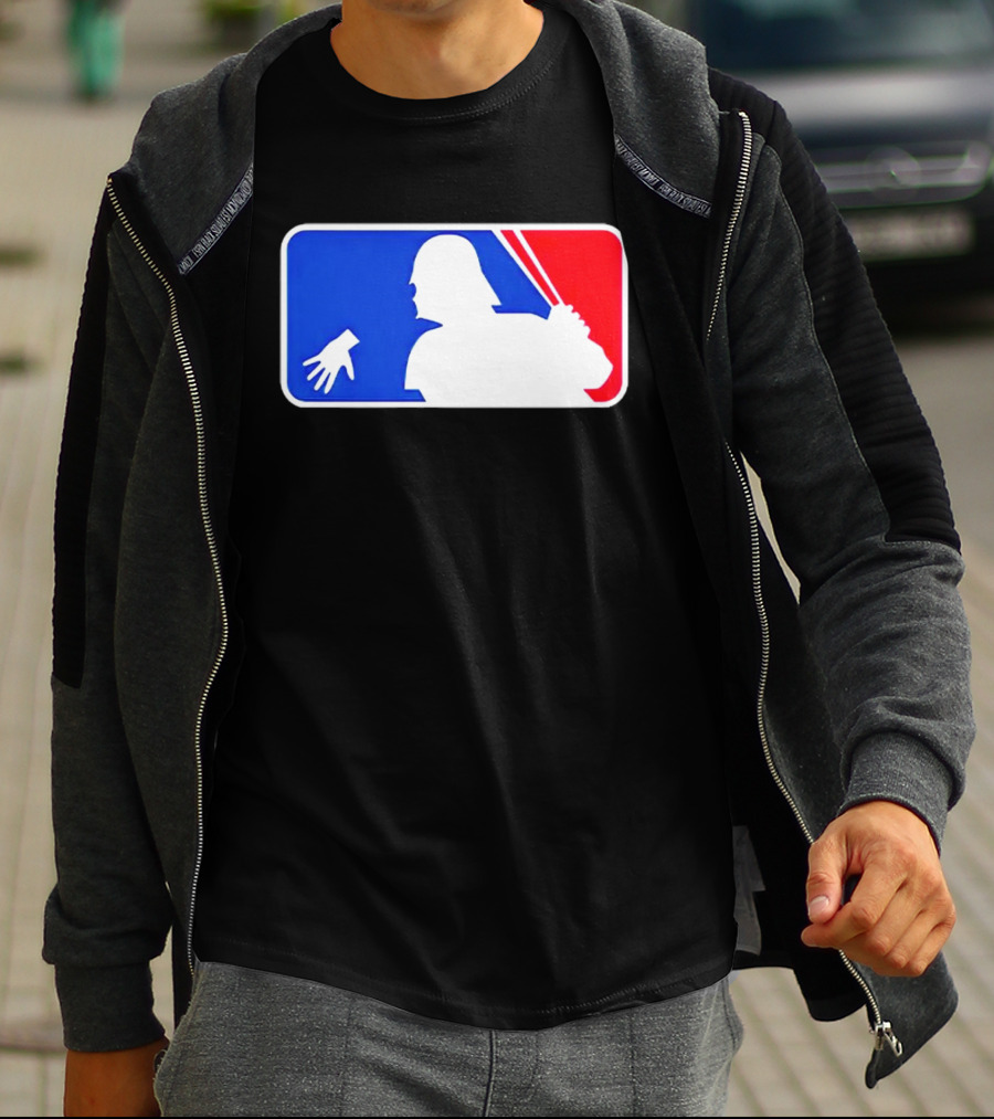Darth Vader MLB Parody Silhouette With Baseball Bat And Hand T-Shirt