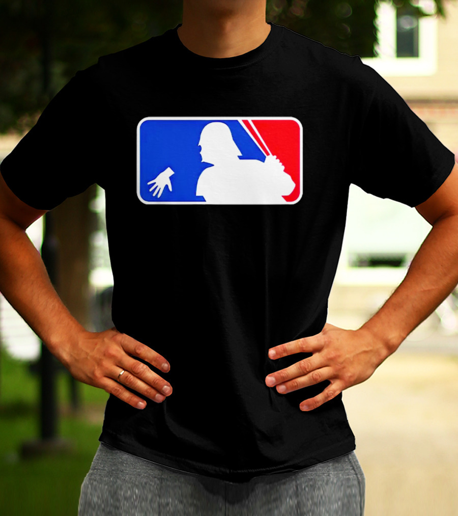 Darth Vader MLB Parody Silhouette With Baseball Bat And Hand T-Shirt