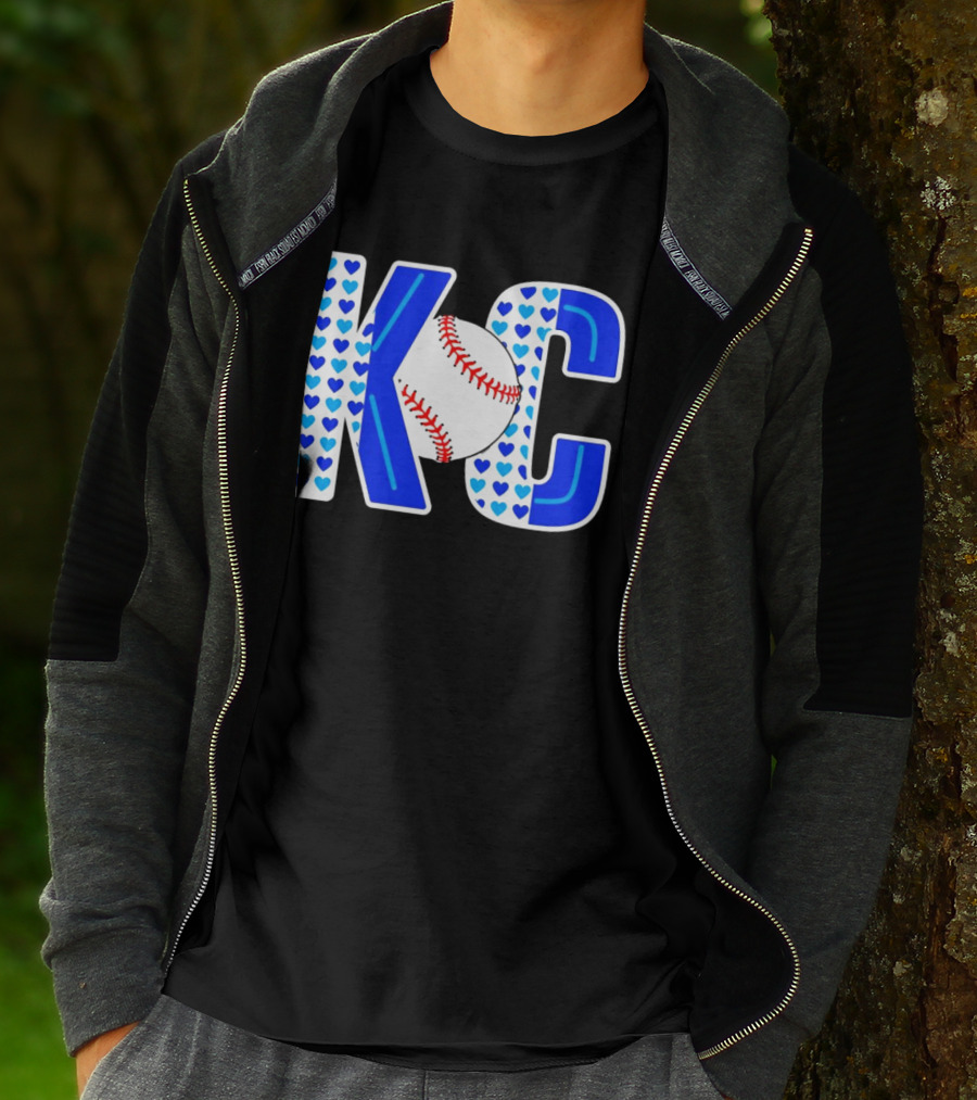 KC Heart Baseball Royals MLB T-Shirt