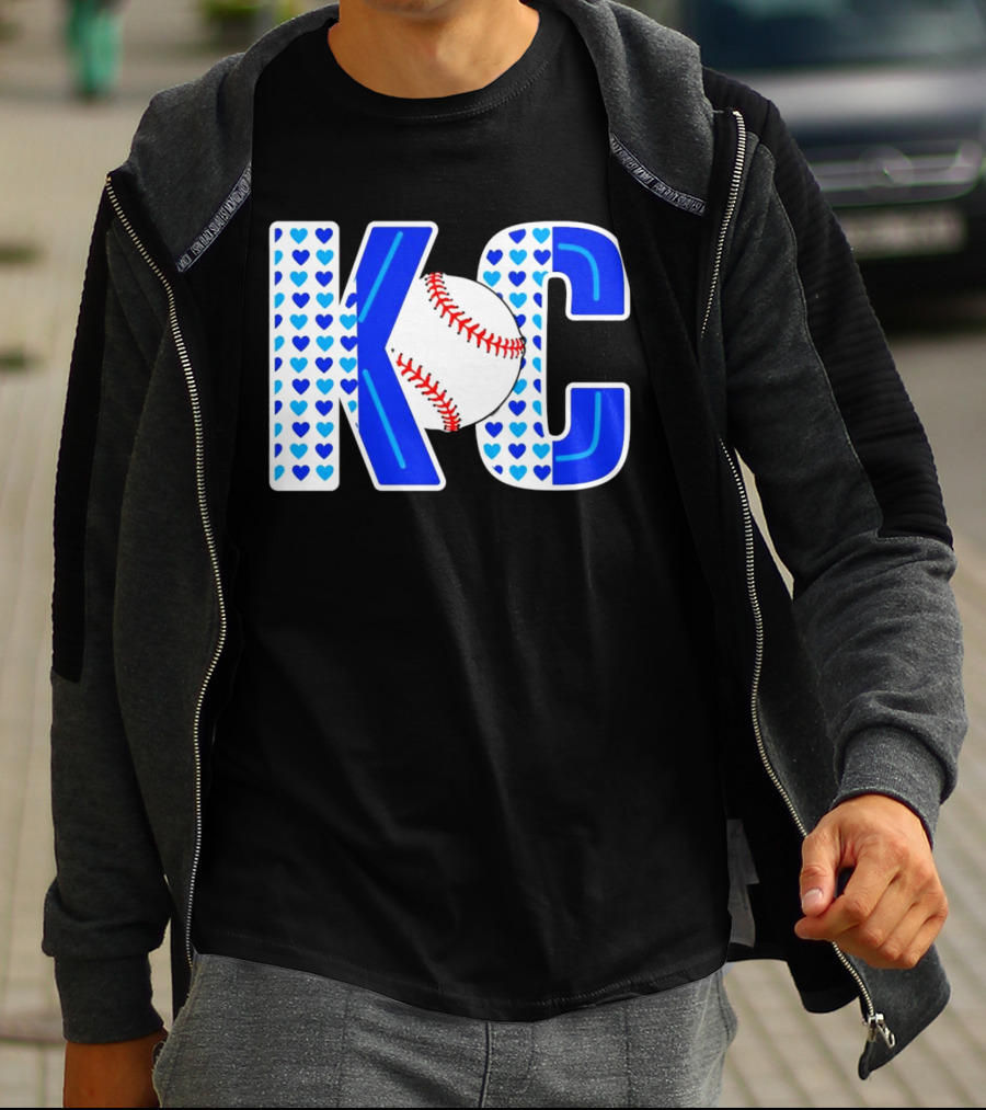 KC Heart Baseball Royals MLB T-Shirt