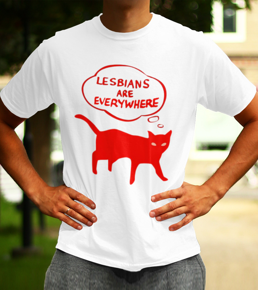 Lesbians Are Everywhere Red Cat T-Shirt