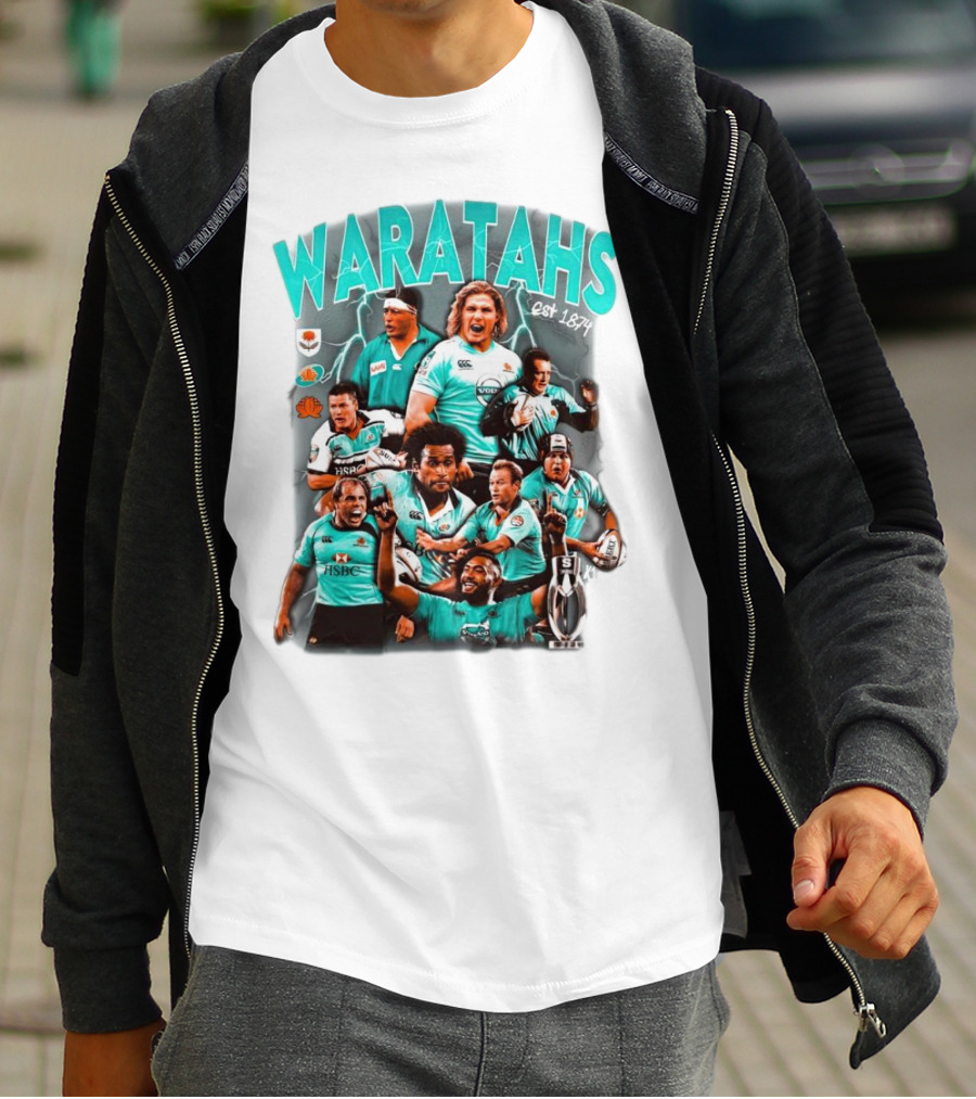 Waratahs Est 1874 Rugby Legends Portrait Featuring HSBC Team Players T-Shirt