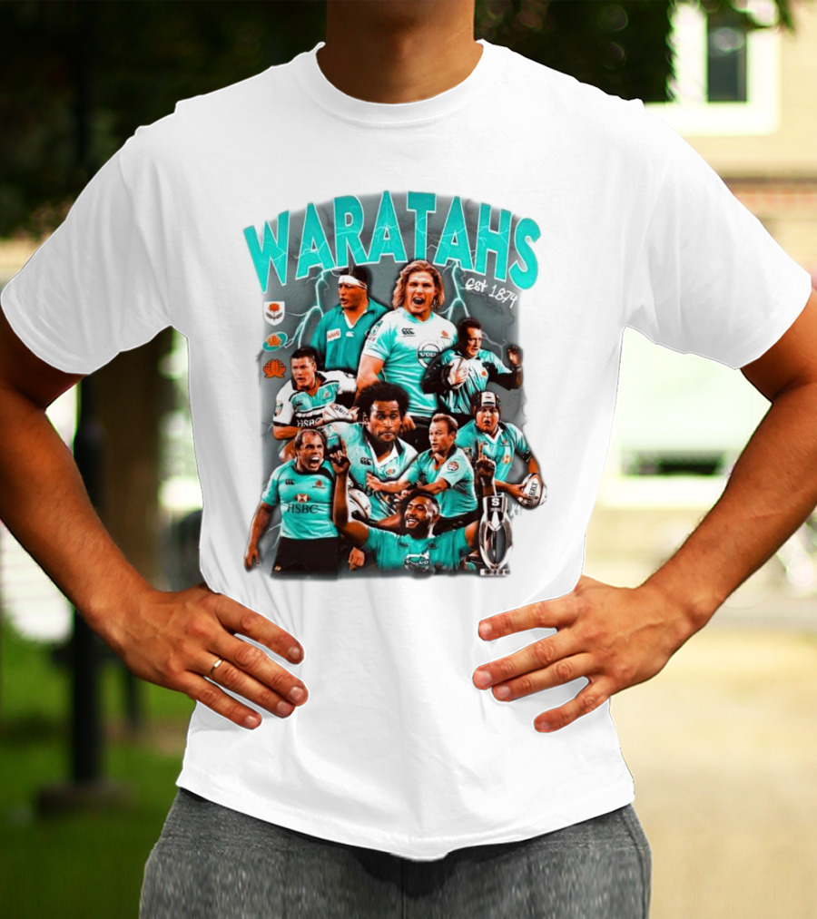 Waratahs Est 1874 Rugby Legends Portrait Featuring HSBC Team Players T-Shirt