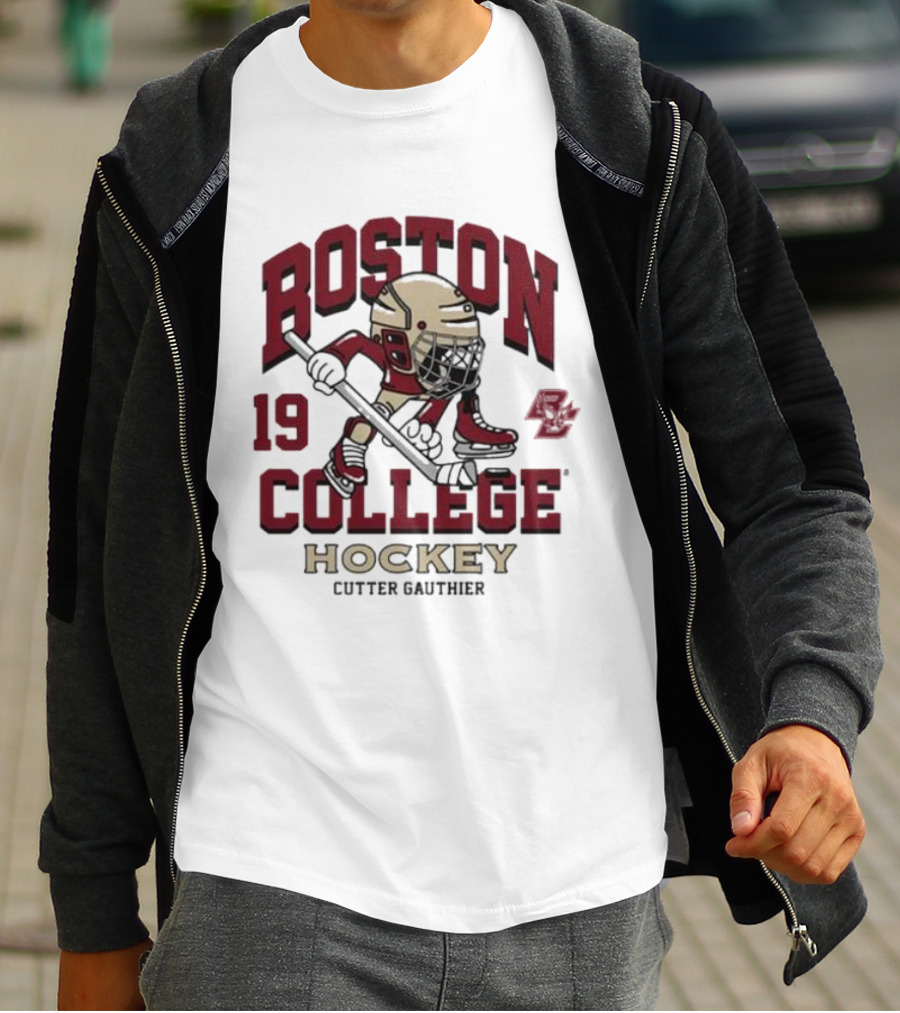Boston College Eagles Hockey 19 Cutter Gauthier T-Shirt