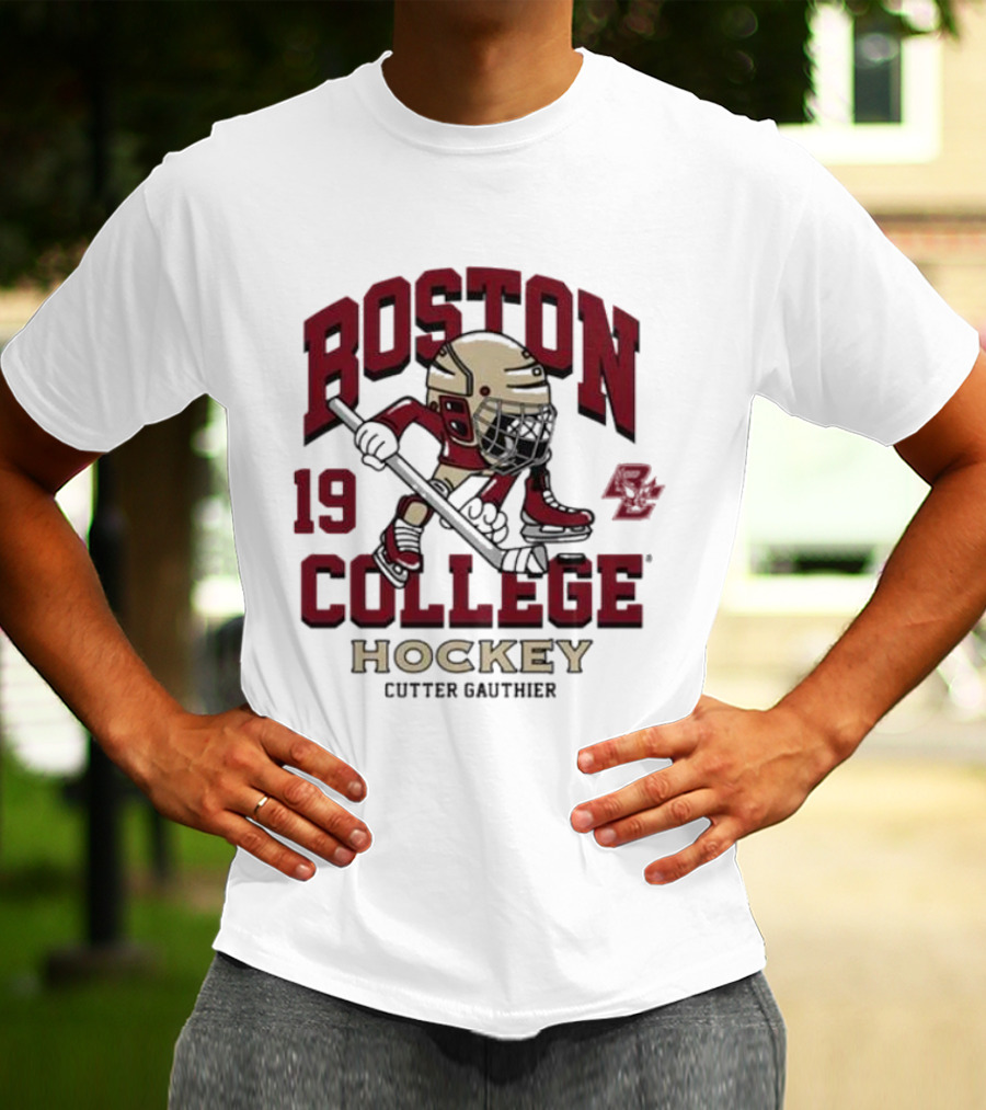 Boston College Eagles Hockey 19 Cutter Gauthier T-Shirt