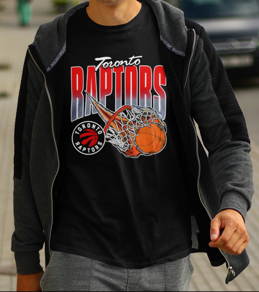 Toronto Raptors Basketball Flaming Net T-Shirt