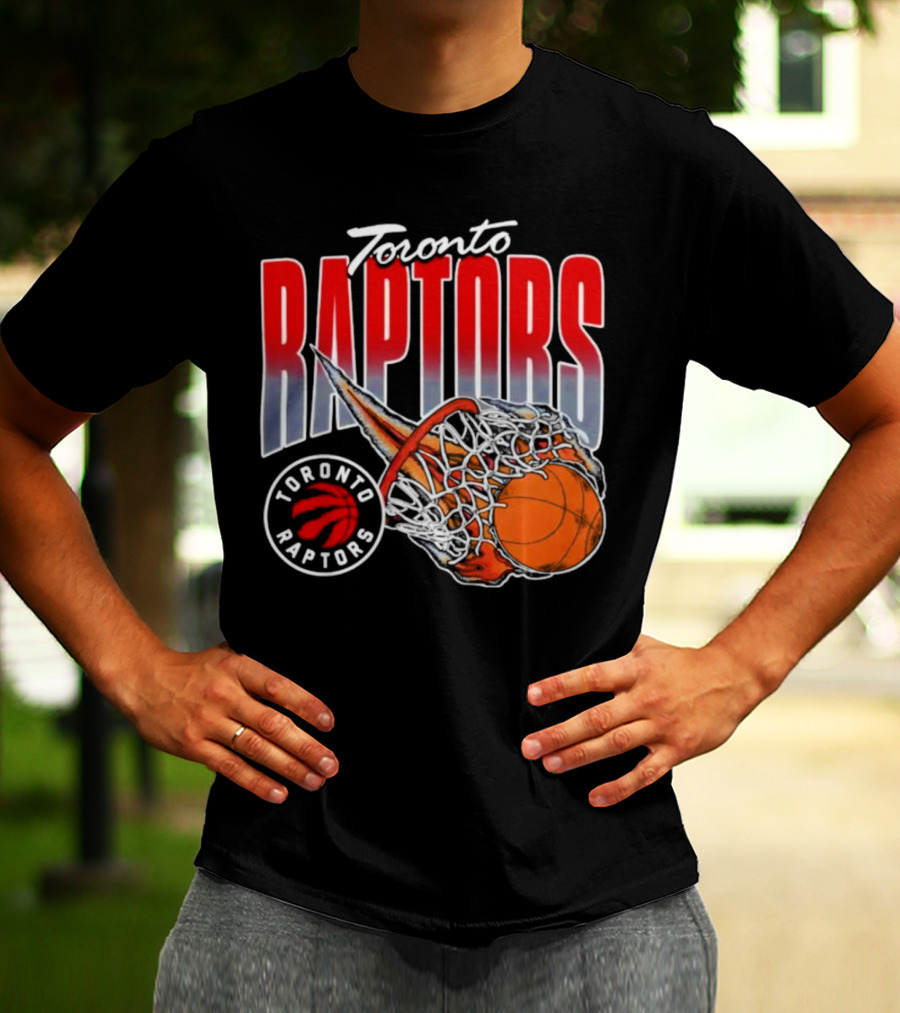 Toronto Raptors Basketball Flaming Net T-Shirt