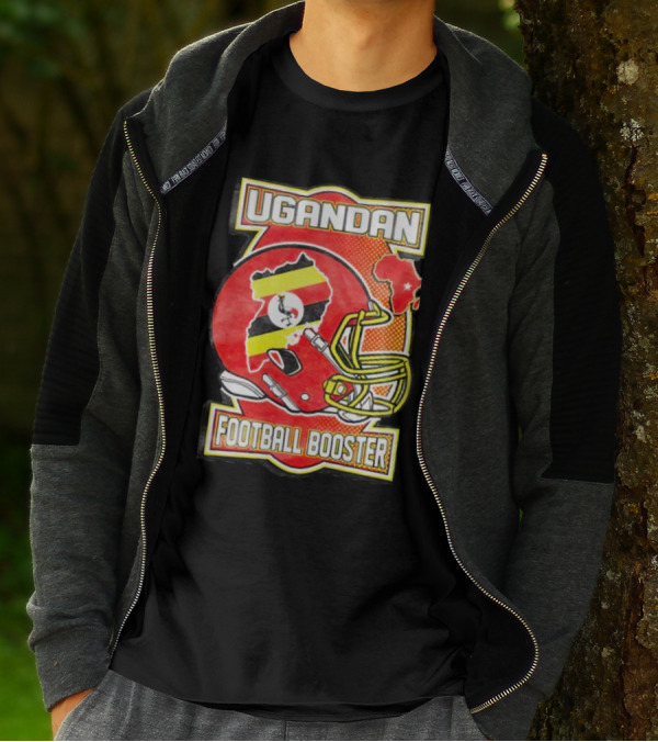UGANDAN Football Booster Africa Map Flag Helmet T-Shirt
