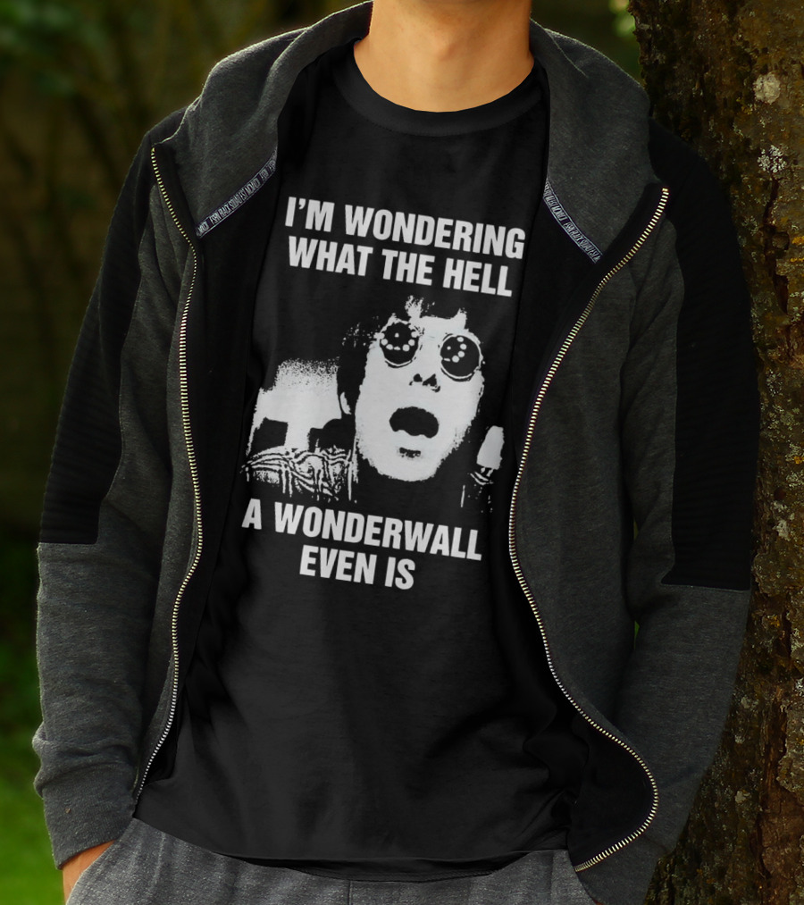 I’m Wondering What The Hell A Wonderwall Even Is Music Nostalgia Retro Sunglasses T-Shirt