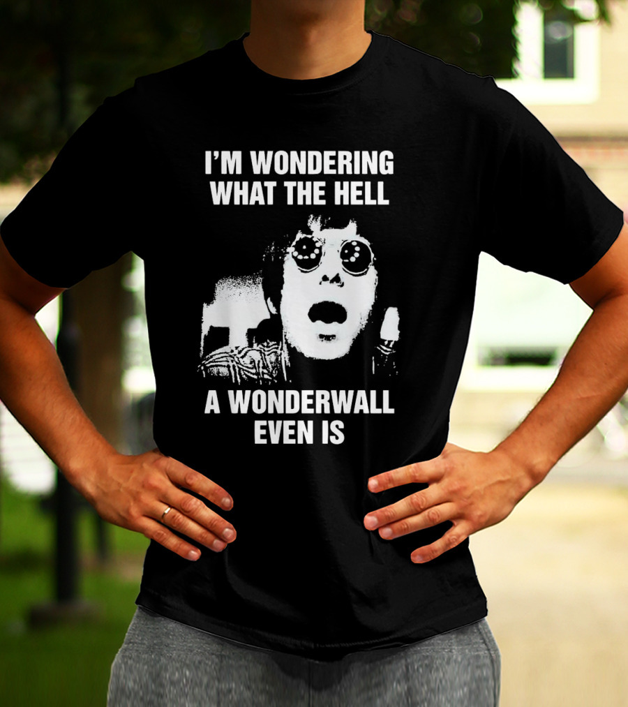 I’m Wondering What The Hell A Wonderwall Even Is Music Nostalgia Retro Sunglasses T-Shirt
