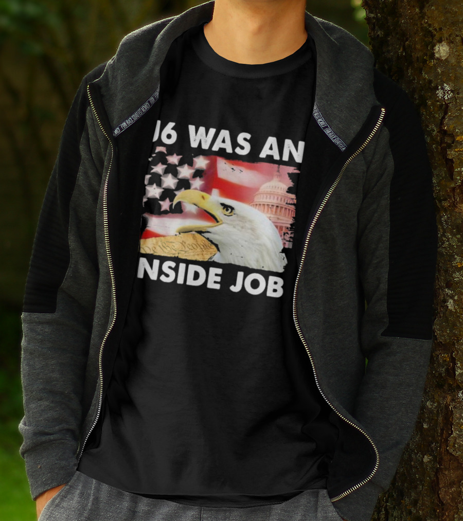J6 Was An Inside Job Bald Eagle Capitol American Flag USA T-Shirt