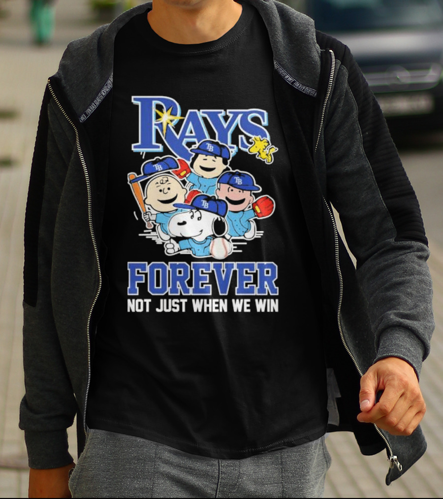 Tampa Bay Rays Peanuts Characters Baseball Forever Not Just When We Win T-Shirt