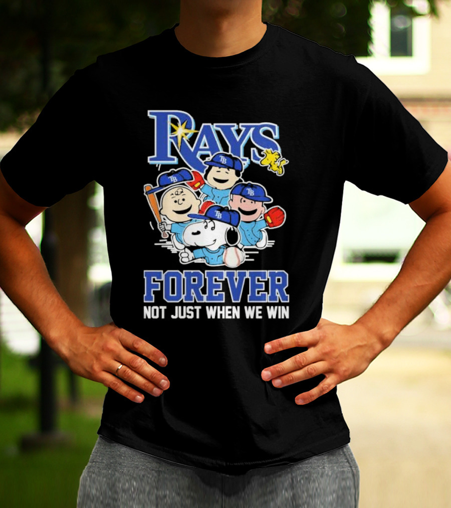Tampa Bay Rays Peanuts Characters Baseball Forever Not Just When We Win T-Shirt