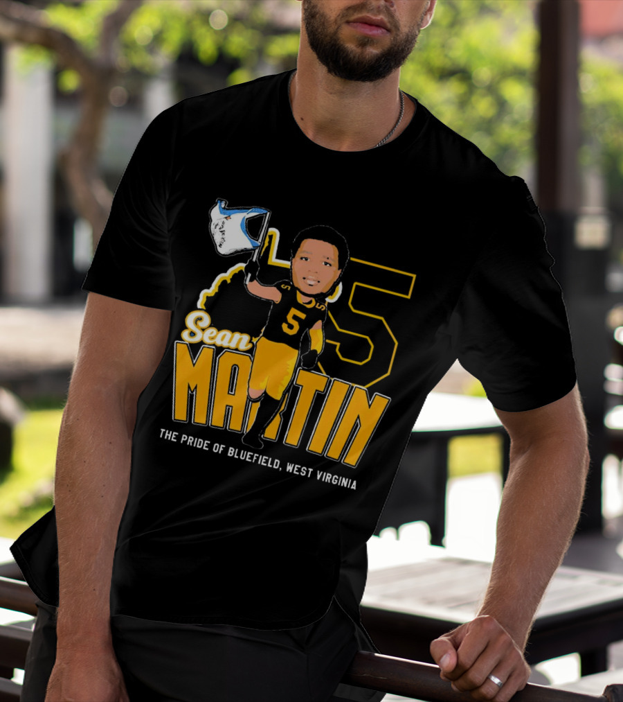 Sean Martin Number 5 The Pride Of Bluefield West Virginia Mountaineers Football T-Shirt