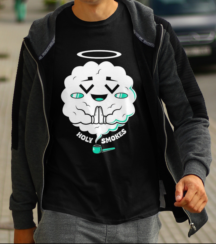 Holy Smokes Cloud With Halo And Pipe T-Shirt