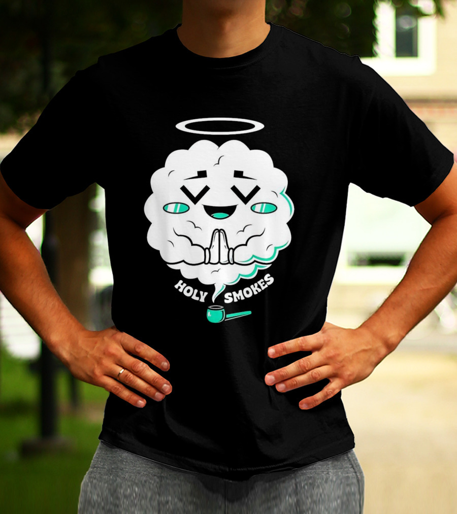 Holy Smokes Cloud With Halo And Pipe T-Shirt