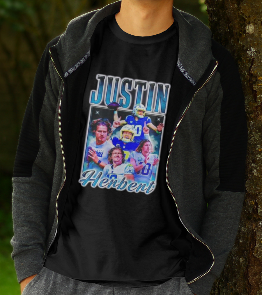 Justin Herbert Dynamic Football Moments Layered T-Shirt