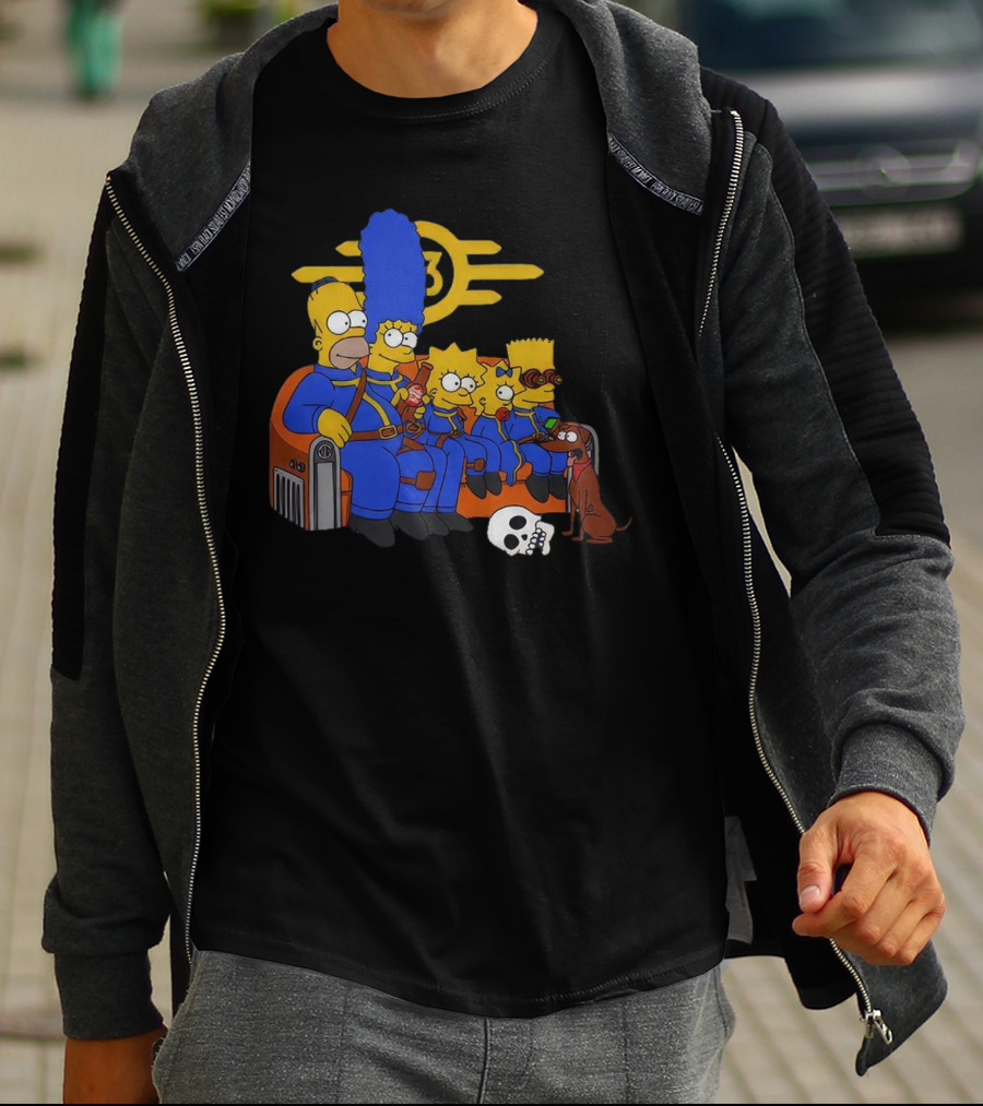 The Simpsons Fallout Vault-Tec Nuclear Family Crossover T-Shirt