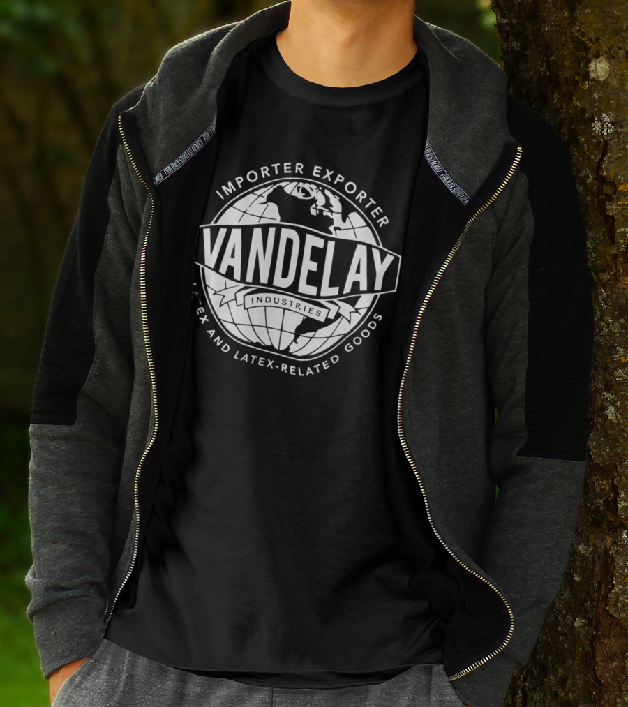 Vandelay Industries Importer Exporter Latex And Latex-Related Goods Globe T-Shirt
