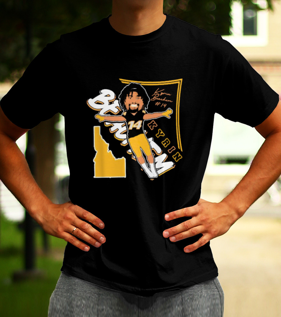 Kyrin Beachem #14 Idaho Vandals Football Kyrin Signature T-Shirt