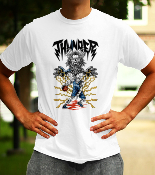 THUNDER Basketball Skeleton Power Burst T-Shirt