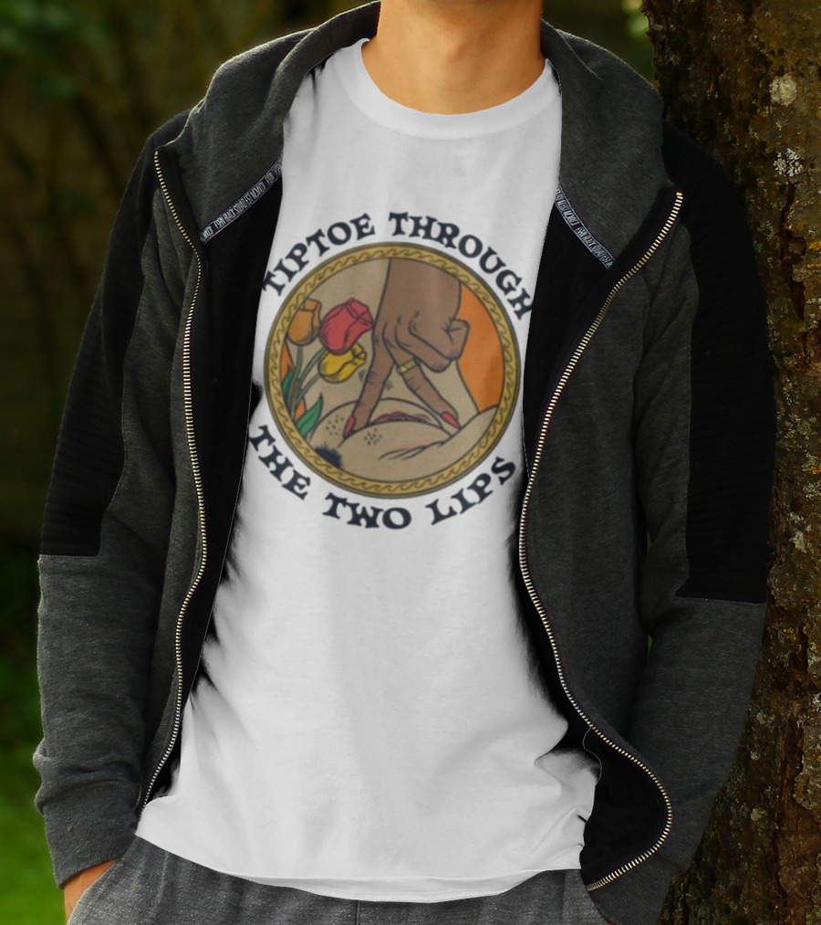 Tiptoe Through The Two Lips With Tulips And Hand Gesture T-Shirt