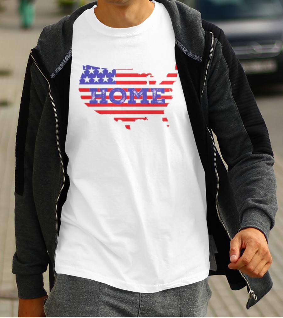 USA Map Flag Home T-Shirt