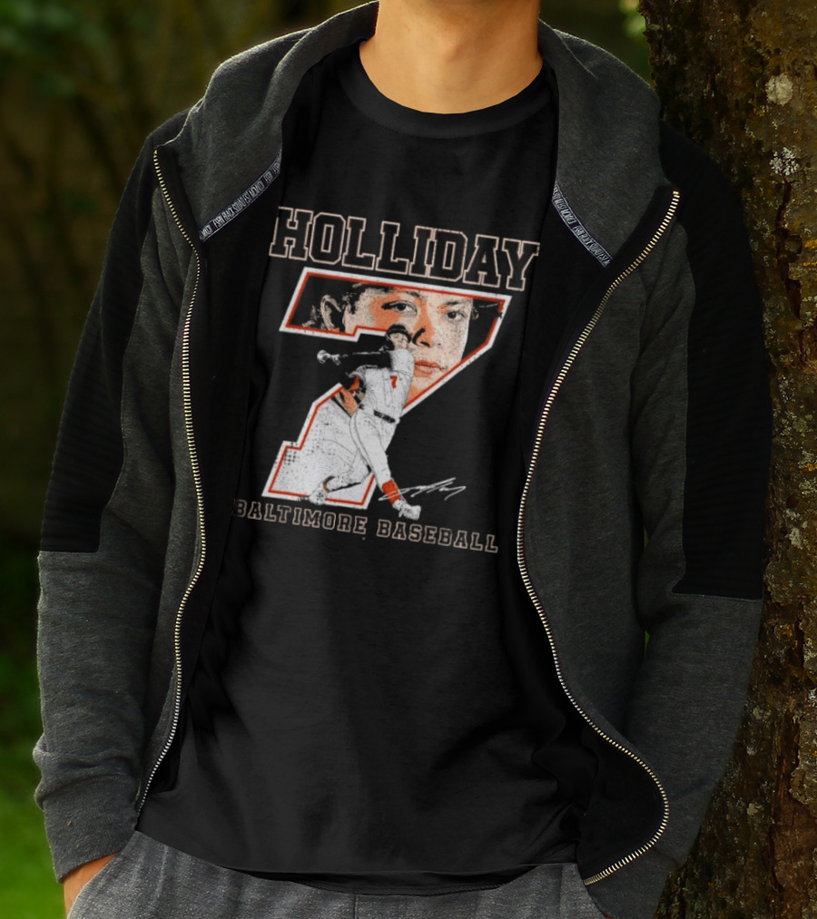 Holliday Number 7 Baltimore Baseball Signature T-Shirt