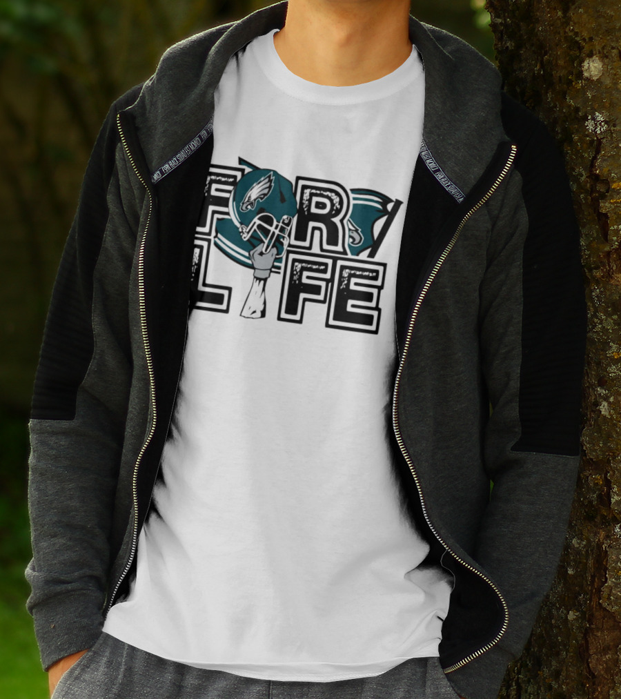 Philadelphia Eagles Helmet Wings For Life NFL T-Shirt