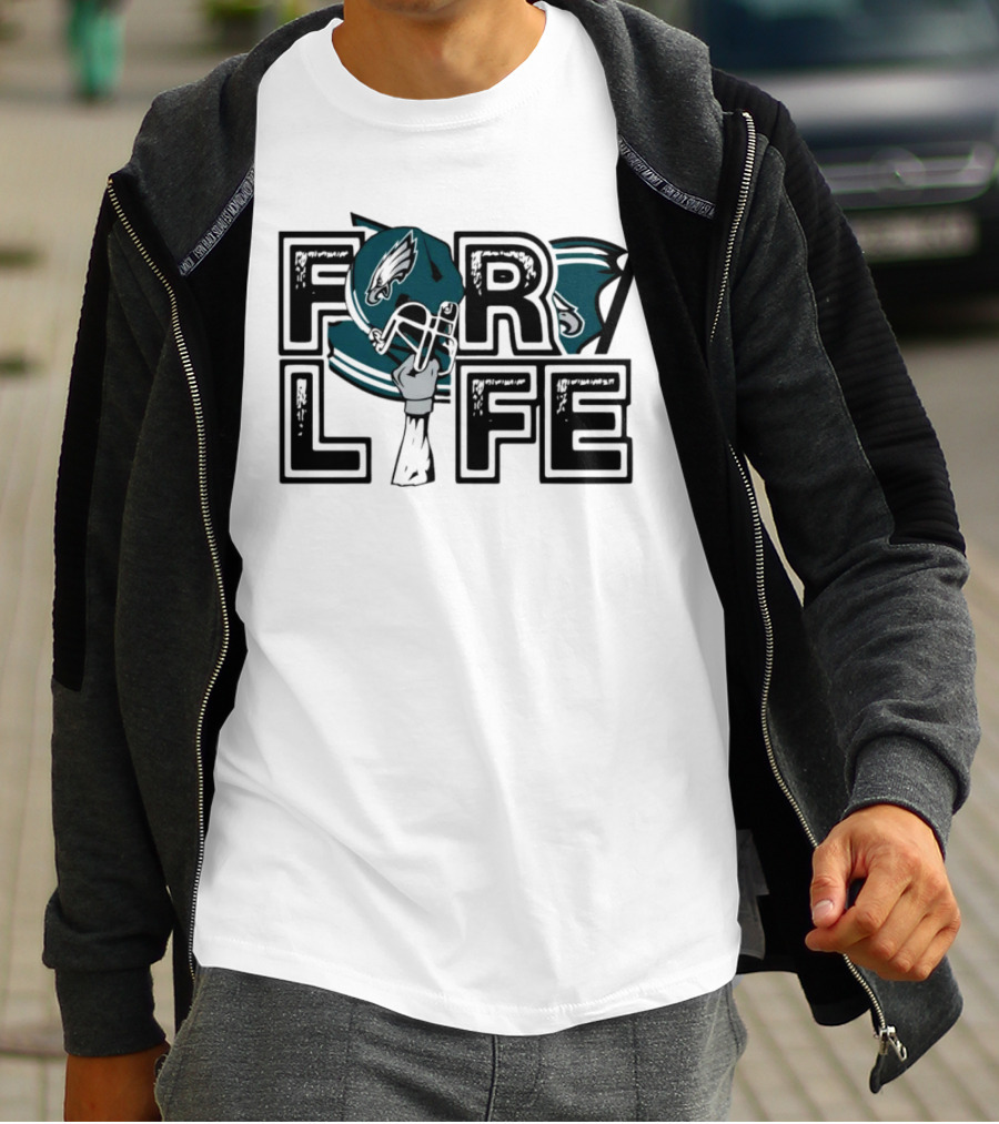 Philadelphia Eagles Helmet Wings For Life NFL T-Shirt