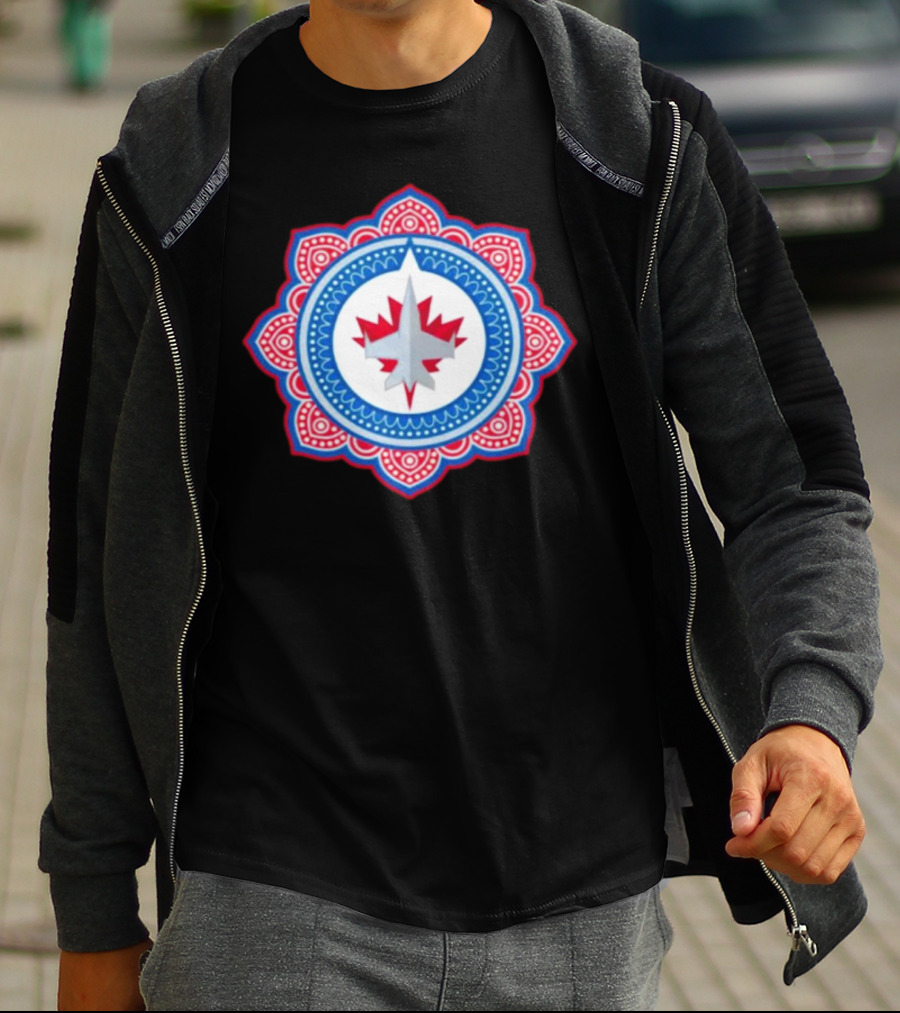 Winnipeg Jets Mandala Style South Asian T-Shirt