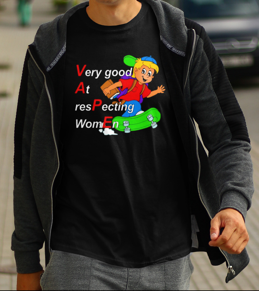 VAPE Very Good At Respecting Women Skateboarding Boy T-Shirt