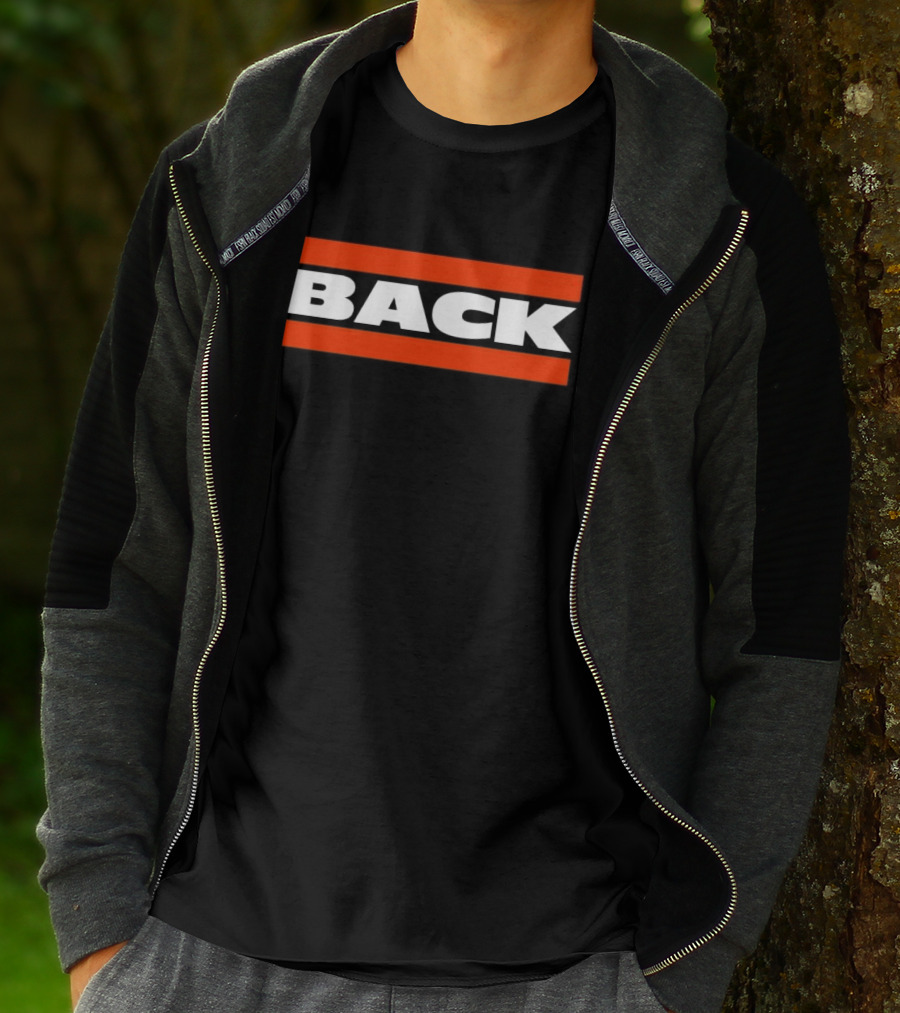Chicago Bears Back Bold Text With Orange Stripes T-Shirt