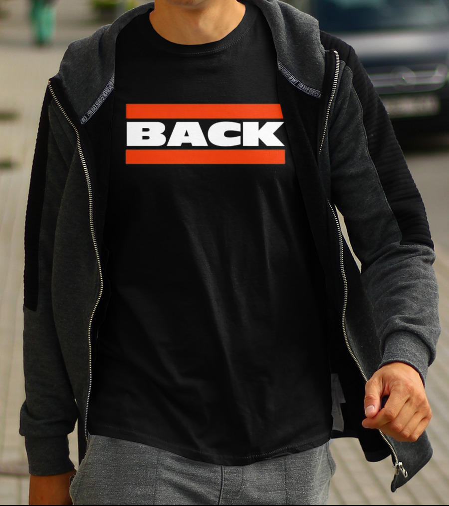 Chicago Bears Back Bold Text With Orange Stripes T-Shirt