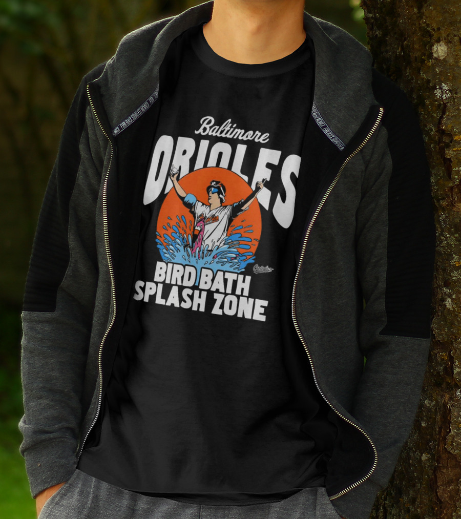 Baltimore Orioles Bird Bath Splash Zone Baseball T-Shirt