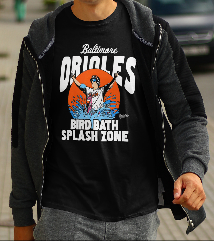 Baltimore Orioles Bird Bath Splash Zone Baseball T-Shirt