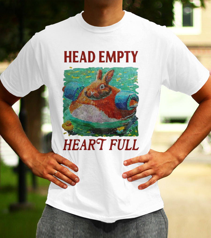 Head Empty Heart Full Bunny Floaties Pool Rubber Duck T-Shirt