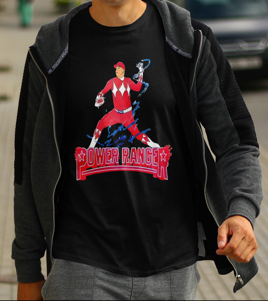 Ranger Suarez Phillies Baseball Power Ranger Red Action Uniform T-Shirt
