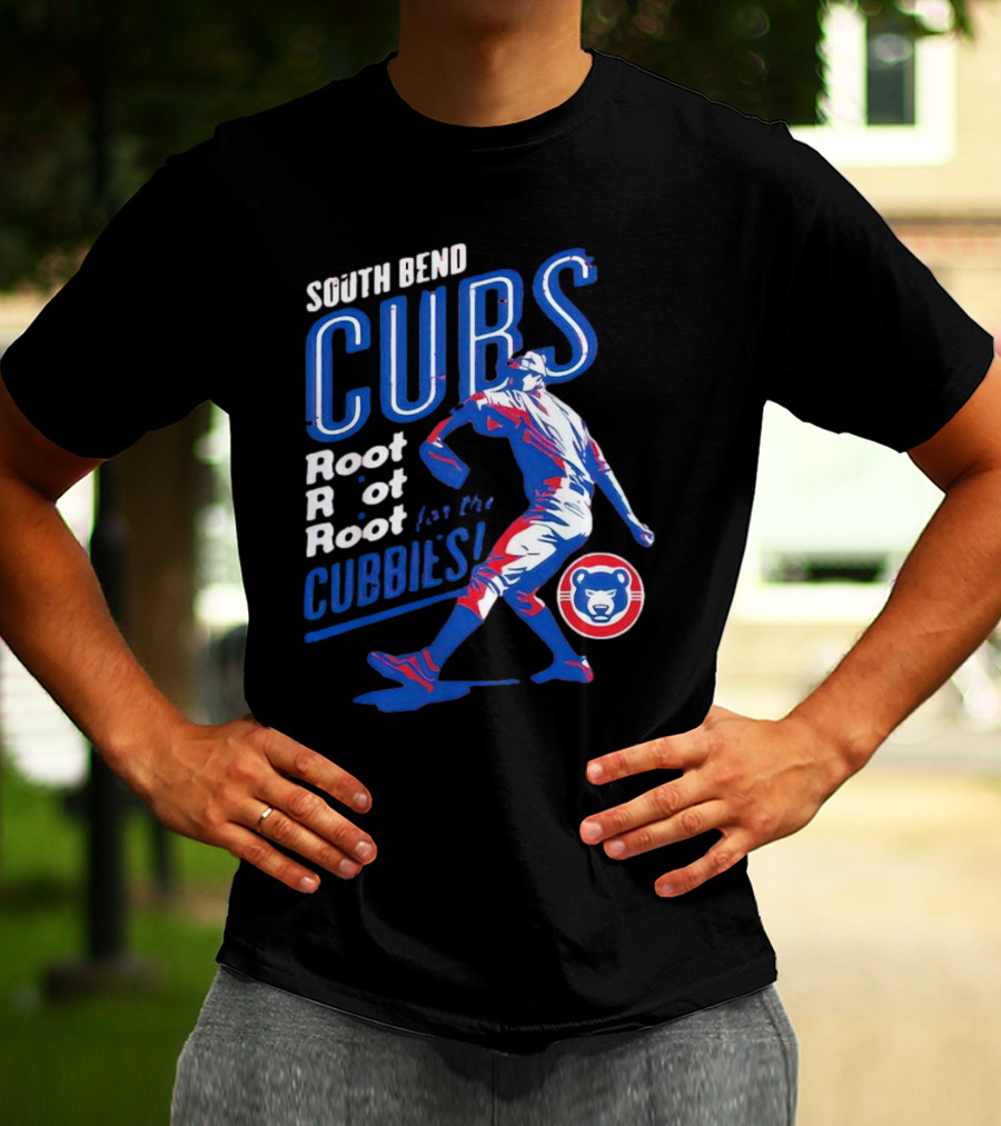 South Bend Cubs Root Root Root For The Cubbies Baseball Pitcher T-Shirt