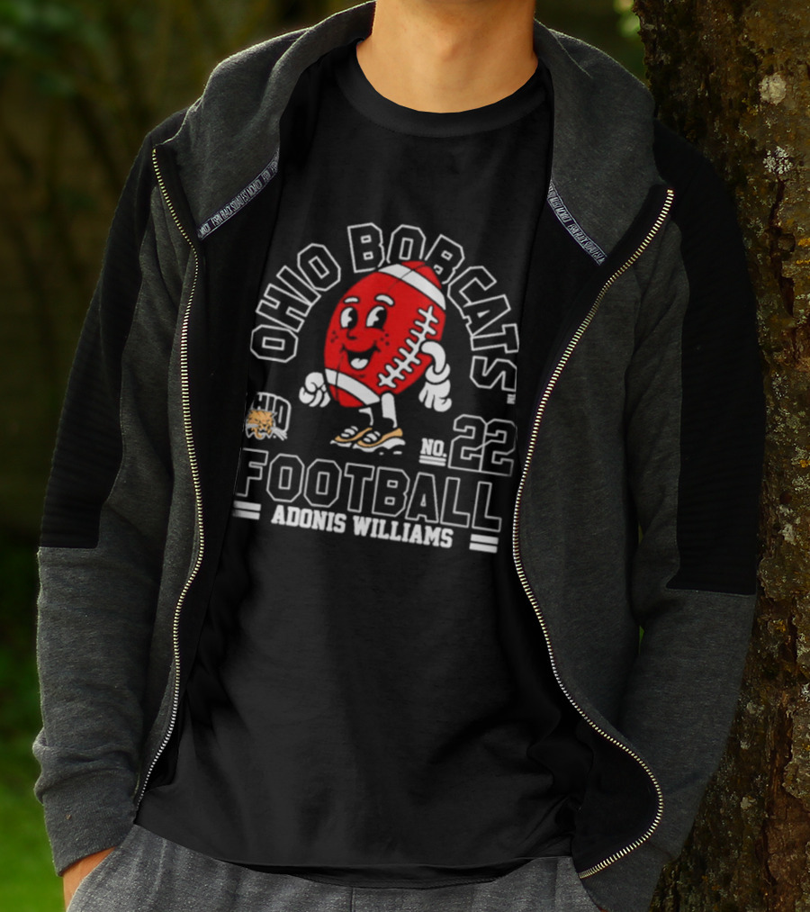 Ohio Bobcats Football No. 22 Adonis Williams T-Shirt