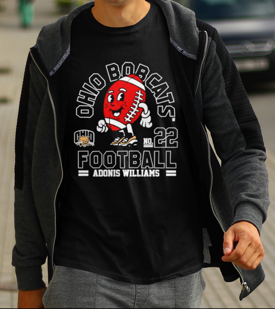 Ohio Bobcats Football No. 22 Adonis Williams T-Shirt