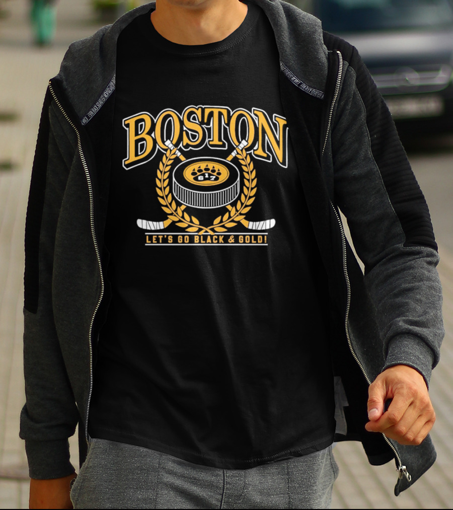 Boston Bruins 617 Let's Go Black And Gold NHL T-Shirt